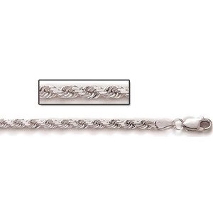 Sterling Silver Diamond Cut Rope Chain 3 50 MM Thick