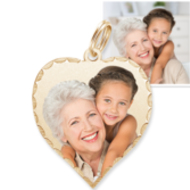Petite Heart with Diamond Cut Edge Photo Pendant Picture Charm