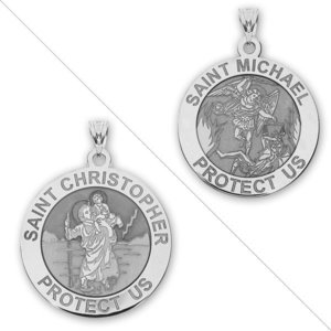 Saint Christopher   Saint Michael Doublesided Medal