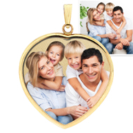 Small Heart Pendant w/Bezel Photo Pendant Picture Charm