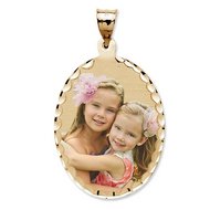 Small Oval Pendant with Diamond Cut Edge Photo Pendant Picture Charm
