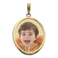 Small Oval w/Bezel Frame Photo Pendant Picture Charm