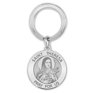 Saint Theresa Religious Engravable Keychain