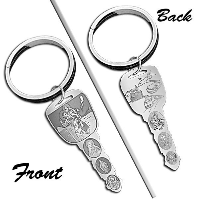 Double Sided Silver Keychain