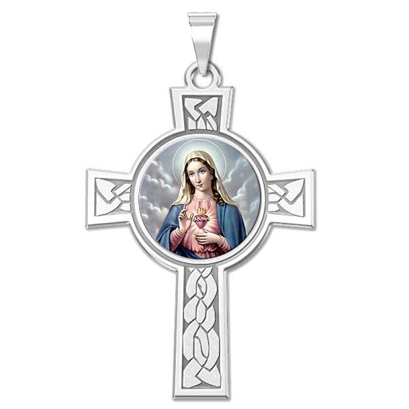 Sterling SIlver Sacred Heart online of Jesus Crucifix Rosary Or Pendant Made in USA