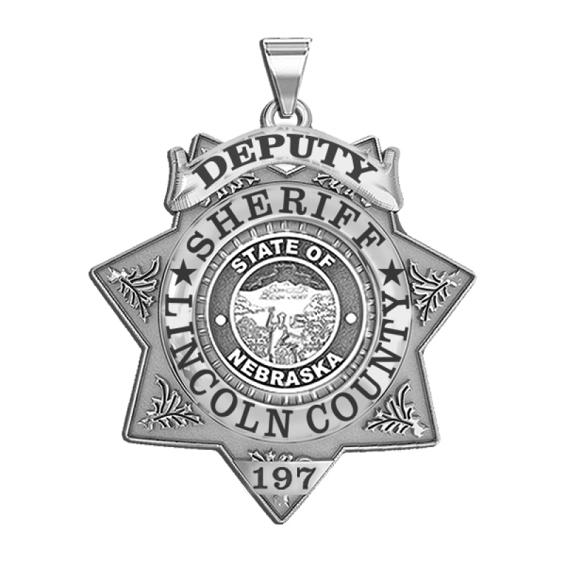 Personalized Sheriff Badge Keychain with Number, Rank & Dept