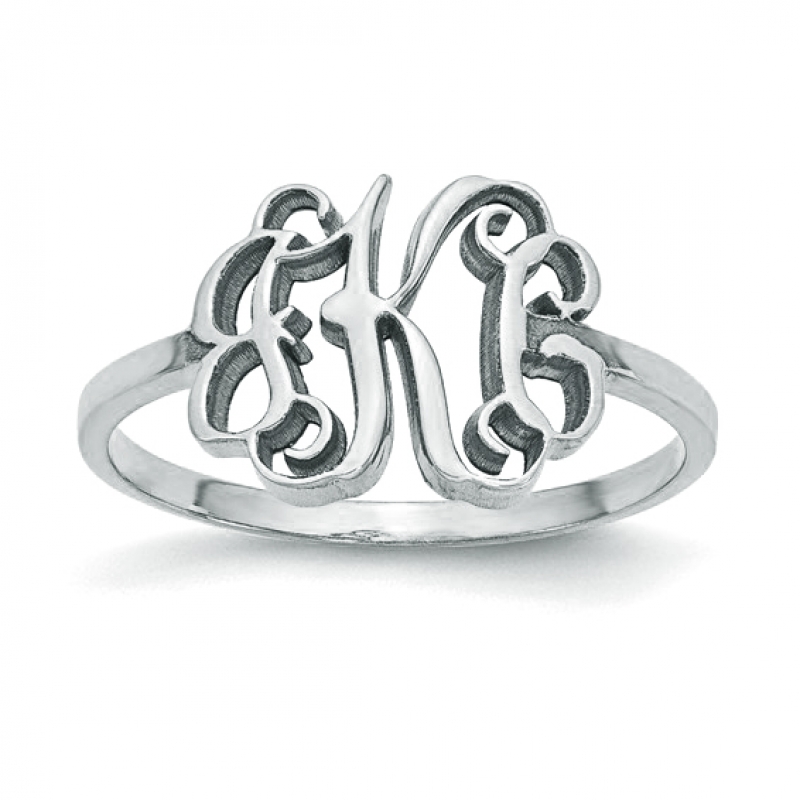 Custom Script Monogram Signet Ring