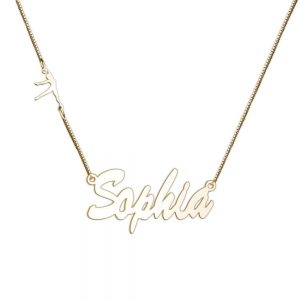 Personalized Script Name Necklace with Dancer Charm - Silver or Gold