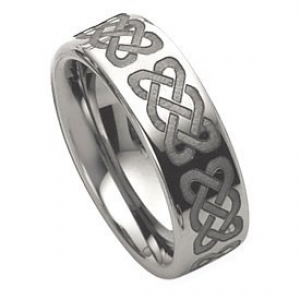 Dura Tungsten 8mm Celtic Knot Polished Wedding Band - PG73740