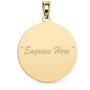 gold pendant round 14k engravable charm catalog yellow