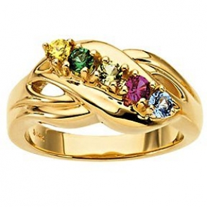 Mother's Birthstone Ring Available in 10K,14K, 18K Yellow and White ...