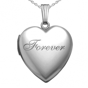 Sterling Silver Forever Heart Photo Locket - PG82841