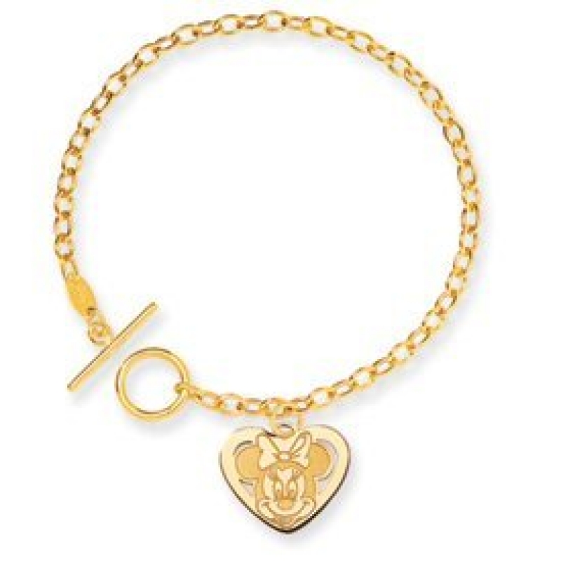 Heart Charm Bracelet 14K Yellow Gold 7.5