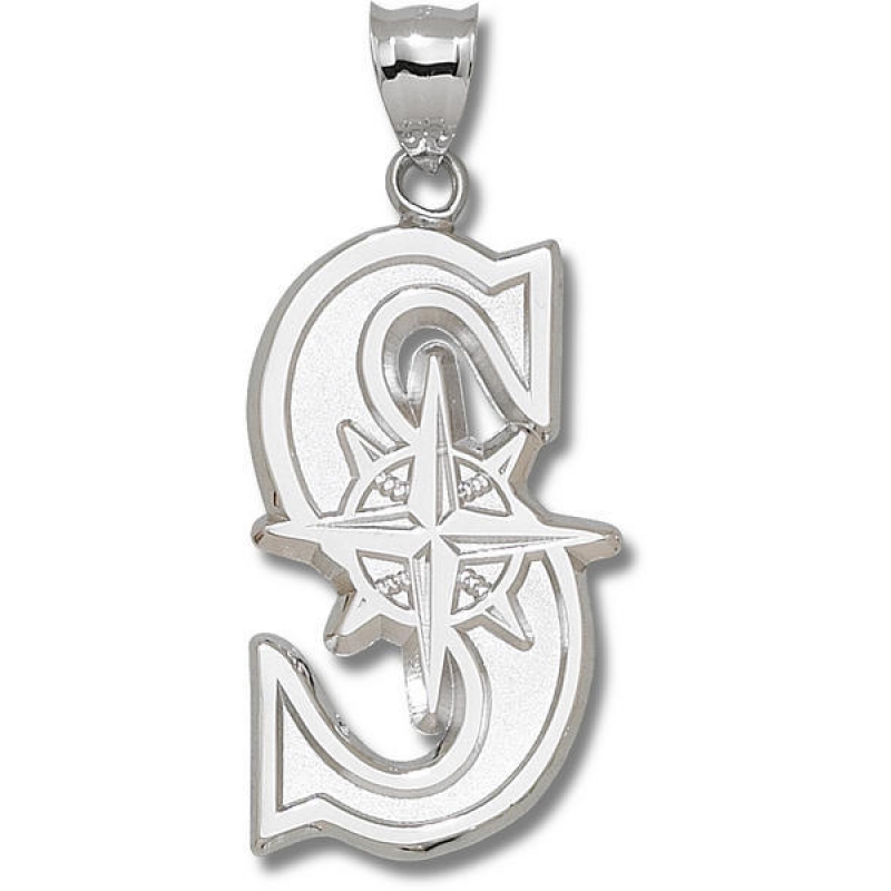 Seattle Mariners Pendant, 14K White - The GLD Shop