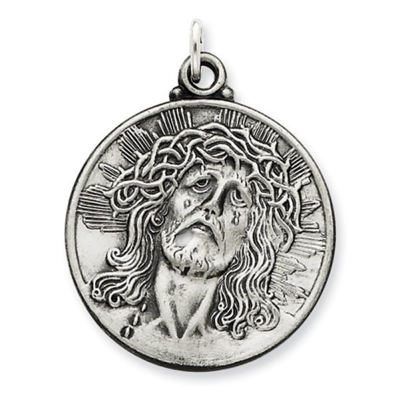 Lord Jesus Christ sale Oval Sterling Silver Tennis Male Athlete Medal