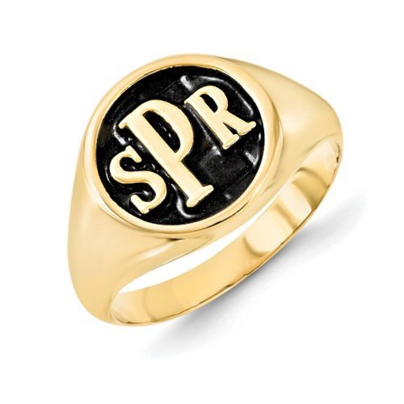 Personalized Block Monogram Signet Ring