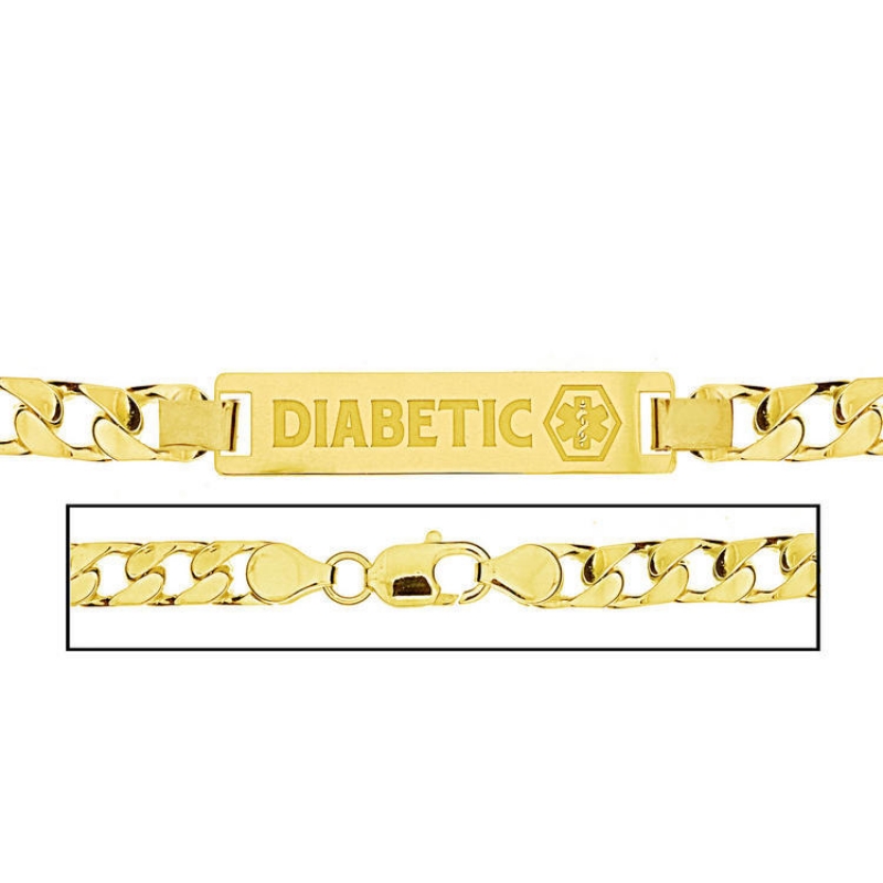 Mens 14k gold medical deals alert bracelet