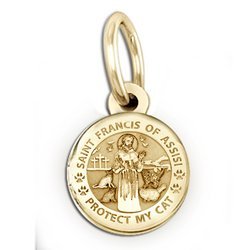 Saint Francis of Assisi   Protect My Cat   Round  Picture Locket