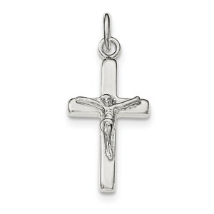 Sterling Silver Polished Crucifix Cross Pendant