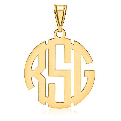 Personalized Block Circle Cut-out Letters Monogram Pendants XNA529Y - Ron  Jewelers