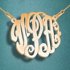 Monogram Necklace - Gold & Silver Monogram Pendant