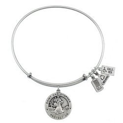 Wind   Fire  Saint Christopher Medal  Expandable Bracelet