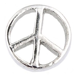 Glass Charm Locket Peace Sign Charm