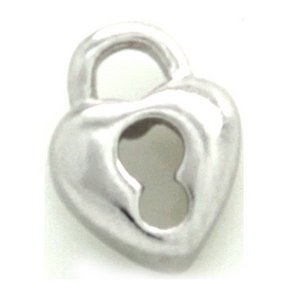 Glass Charm Locket Heart Lock Charm