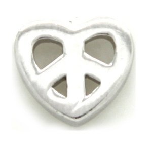 Glass Charm Locket Peace Heart Charm