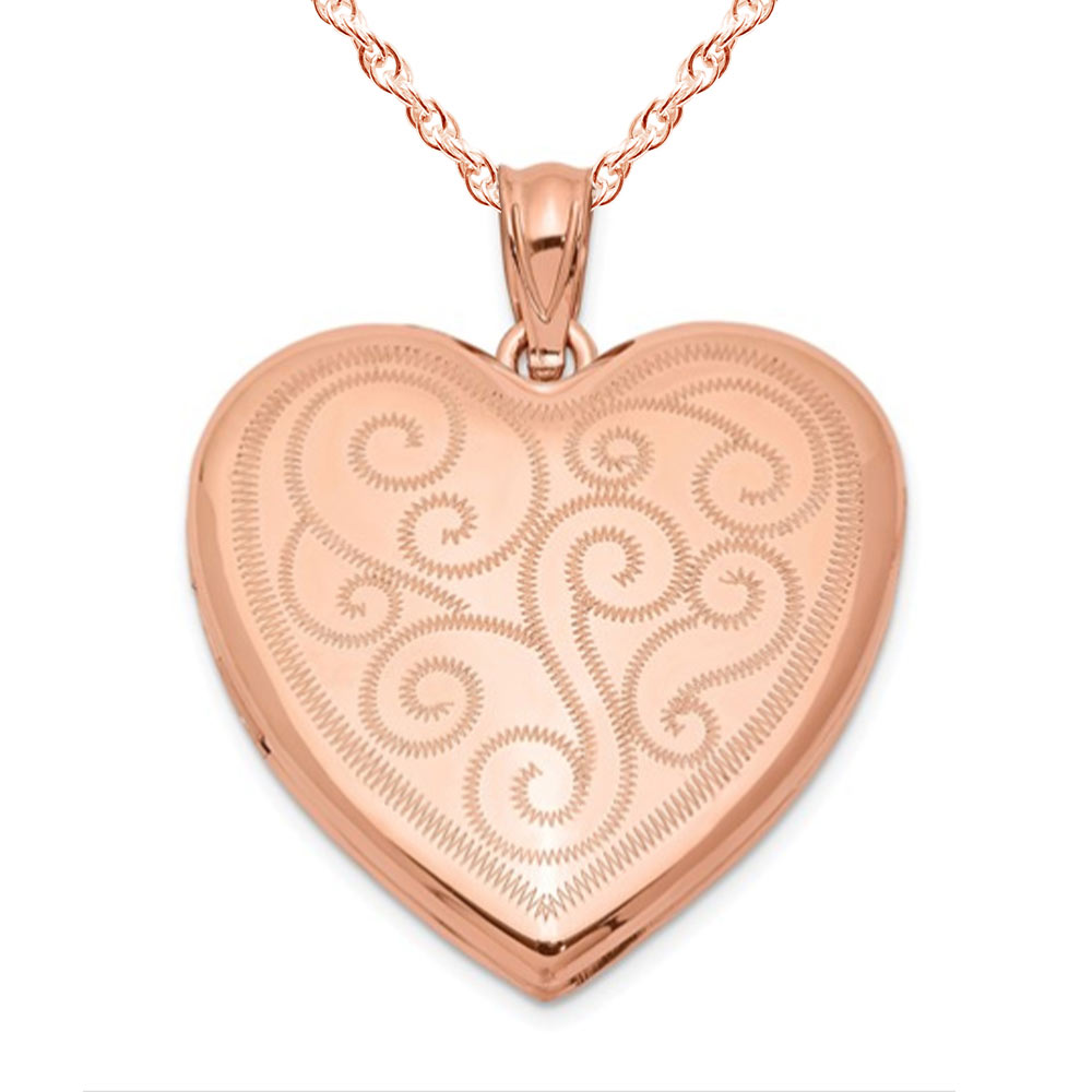 Rose Gold Plated Classic Heart Photo Locket - PG98581