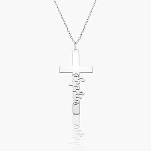 Personalized Cross Name Necklace with Chain Included