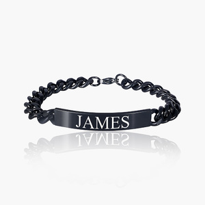 Black Stainless Name Bracelet