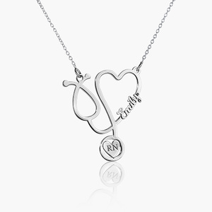 Personalized Stethoscope Name Necklace with Chain Included