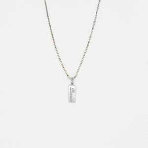 Dainty Name Tag Necklace with Box Chain