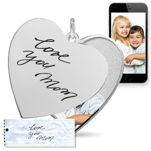 Personalized Handwriting Swivel Heart Pendant