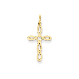 14K Laser Designed Cross Pendant