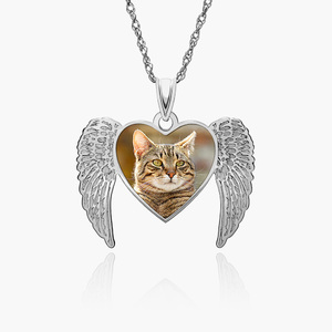 Memorial Angel Heart Picture Pendant