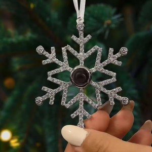 Photo Projection Snow Flake Tree ornament