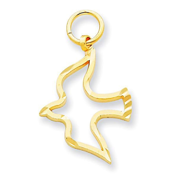 Satin & Diamond-Cut Confirmation Dove Cut-out Charm - PG80419