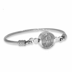 Stainless Steel Saint Brendan Bangle Bracelet