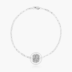 Round Saint Theresa of Lisieux with Open Border Paperclip Bracelet
