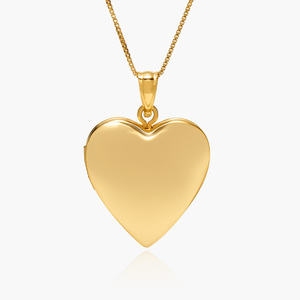 Solid 14k Yellow Gold Small Heart Photo Locket