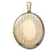 Solid 14k Yellow Gold Large Oval Photo Locket