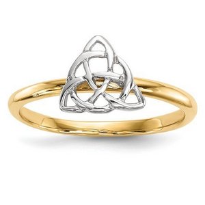 Ladies or Child 14K Two tone Polished Trinity Knot Ring