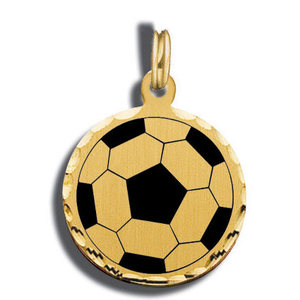 Soccer Charm Black   White