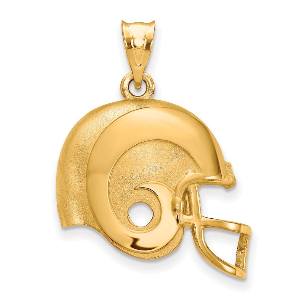 Los Angeles Rams Helmet Pendant, 14K White - The GLD Shop