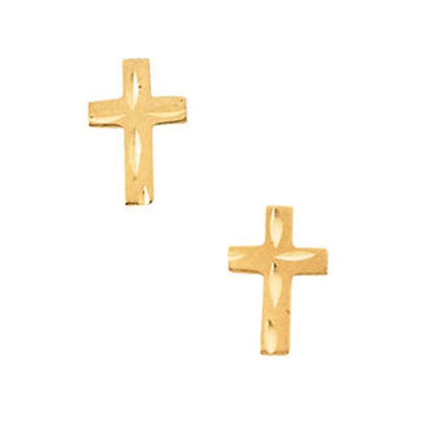 14K Yellow Gold Children's Diamond Cut Earring - 565PG64262
