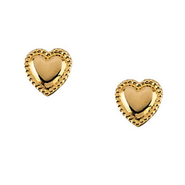 14K Yellow Gold Children's Heart Earring - 565PG64246