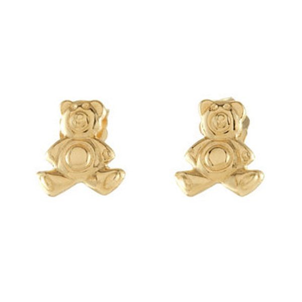 14K Yellow Gold Children's Teddy Bear Earring - 565PG64293