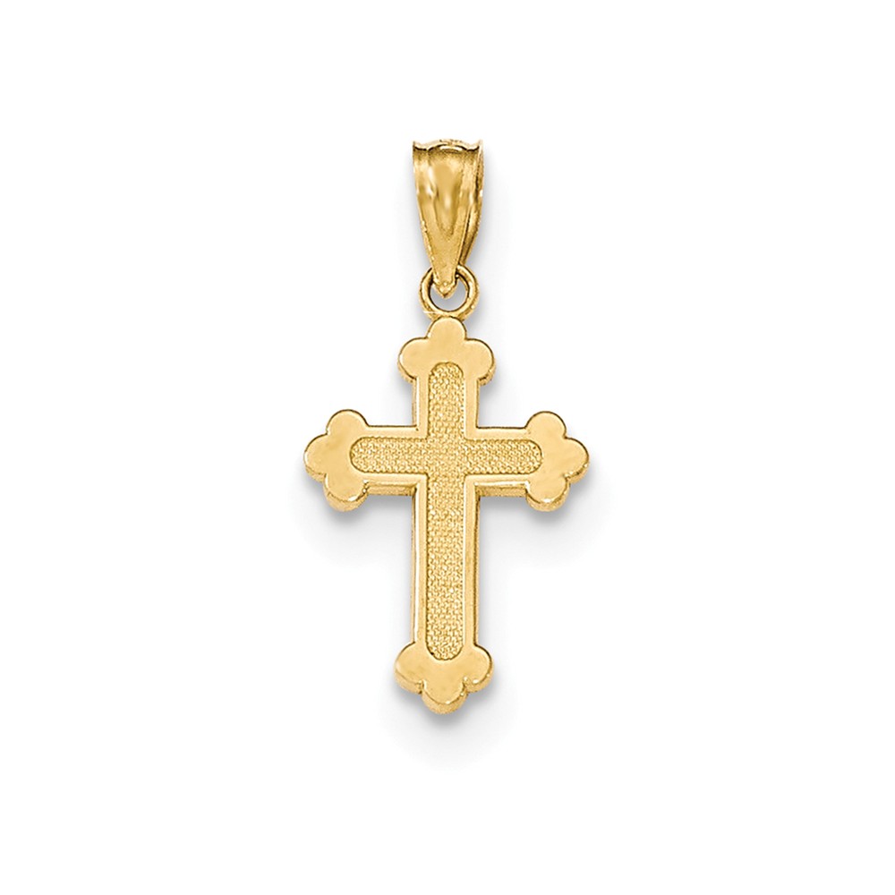 14k Gold Polished Small Budded Cross - PG95863